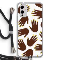 Hands dark: OnePlus 9 Transparant Hoesje met koord