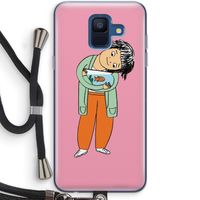 Visknuffel: Samsung Galaxy A6 (2018) Transparant Hoesje met koord