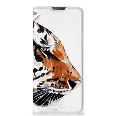 Bookcase Motorola Moto E20 Watercolor Tiger