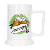 Geslaagd Cadeau Bierpul - groen - geslaagd! - keramiek - 530 ml