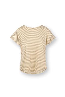 Pip Studio Tatum Top Short Sleeve Little Sumo Stripe Sand XL