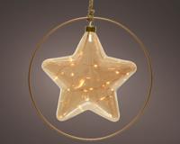 MicroLED ster BO d26h26 cm amber/klassiek warm kerstverlichting - Lumineo
