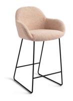 Jesper Home Barstoel 'Kushi' Slide Black, kleur Flax Relax (zithoogte 67cm)