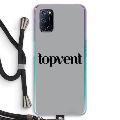 Topvent Grijs Zwart: Oppo A72 Transparant Hoesje met koord