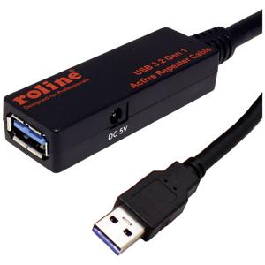 ROLINE 12.04.1072 USB-kabel USB 3.2 Gen 1 (3.1 Gen 1) 20 m USB A Zwart