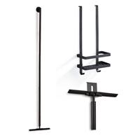 Douche accessoiresset SaniClear Nero | Met wissers en shampoohouder | Mat zwart