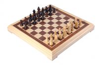 Longfield Games schaakspel 40 x 40 cm hout bruin/naturel - thumbnail