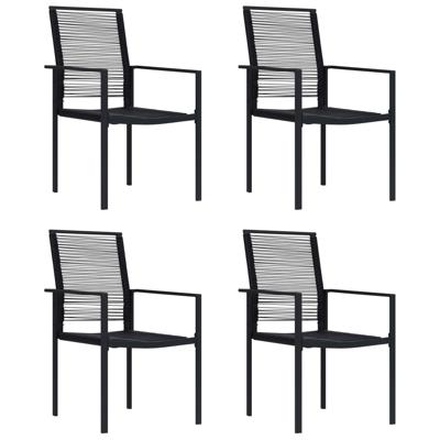 Tuinstoelen 4 st PVC-rattan zwart