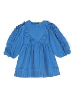 Stella McCartney Kids robe en taffetas à volants - Bleu