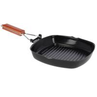 San Ignacio grillpan - koekenpan - 25 x 25 cm - met anti-aanbak laag - houten handvat
