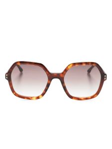 Isabel Marant Eyewear lunettes de soleil oversize à logo imprimé - Marron