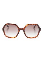 Isabel Marant Eyewear lunettes de soleil oversize à logo imprimé - Marron