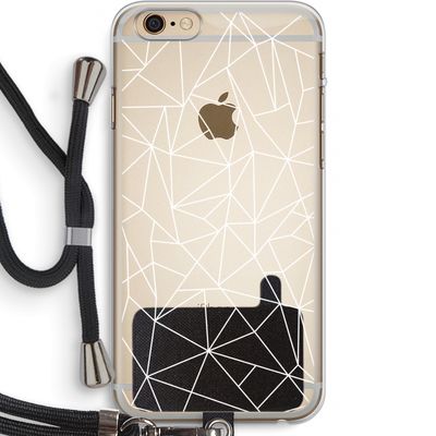 Geometrische lijnen wit: iPhone 6 PLUS / 6S PLUS Transparant Hoesje met koord