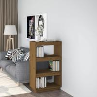 Boekenkast/kamerscherm massief grenenhout honingbruin