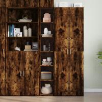 Hoge kast 30x41x185 cm bewerkt hout gerookt eikenkleurig
