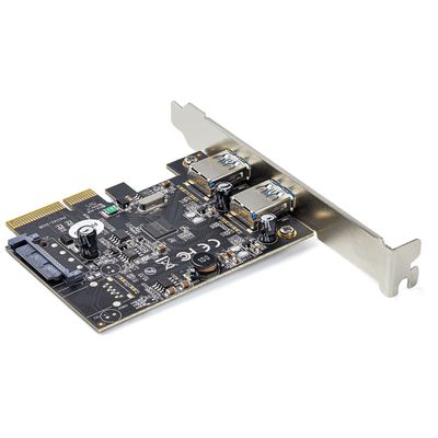 .com 2-Port USB PCIe Kaart met 10Gbpspoort - USB 3.13.2 Gen 2 Type-A PCI Express 3.0 x2 Host Controller Kaart - Add-On Adapter Kaart - FullLow Profile - Windows & Linux (PEXUSB312A3) - USB-adapter - PCIe 3.0 x4 laag profiel