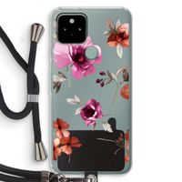 Geschilderde bloemen: Pixel 5 Transparant Hoesje met koord