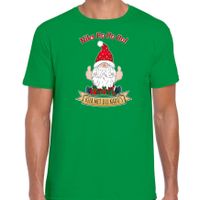 Fout kersttrui t-shirt voor heren - Kado Gnoom - groen - Kerst kabouter 2XL  - - thumbnail