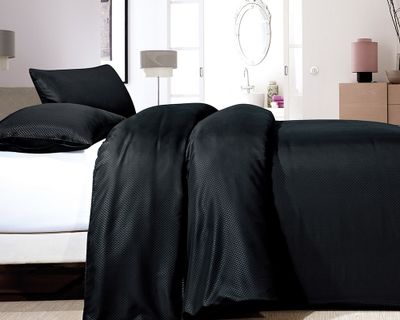 Zensation Dekbedovertrek Satin Point Black-200x200/220