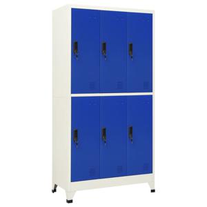 Lockerkast 90x45x180 cm staal grijs en blauw SKU: V339802