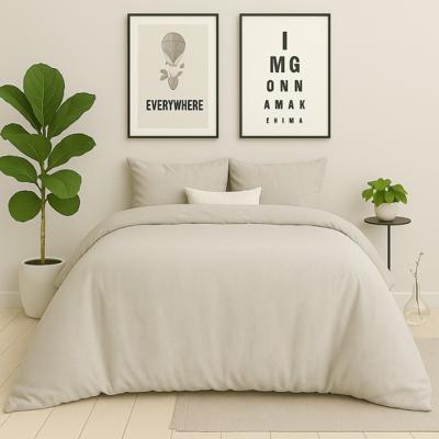 Dekbedovertrek Stonewashed - Lits-Jumeaux (240x220 cm) - Zand Microvezel - Dessin: - Zydante - Dekbed-Discounter.nl