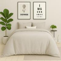Dekbedovertrek Stonewashed - Tweepersoons (200x200 cm) - Zand Microvezel - Dessin: - Zydante - Dekbed-Discounter.nl