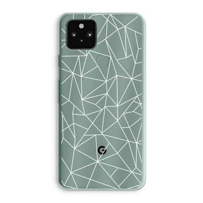 Geometrische lijnen wit: Google Pixel 5a 5G Transparant Hoesje