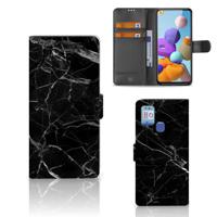 Samsung Galaxy A21s | Bookcase | Marmer Zwart - Origineel Cadeau Vader