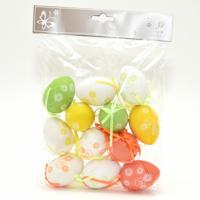 Season Deco Paaseieren - 24x stuks - Paastakken hangdecoratie - vrolijke kleurenmix - 6 cm