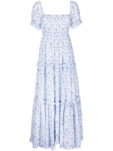 Caroline Constas robe longue Zuri à volants superposés - Blanc