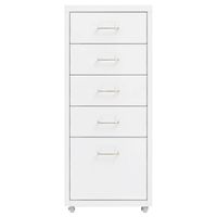 The Living Store Archiefkast - 28 x 41 x 69 cm - 5 lades - Wit - Metaal