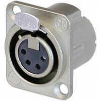 Neutrik NC4FD-LX XLR-connector Flensbus, contacten recht Aantal polen: 4 Zilver 1 stuk(s) - thumbnail