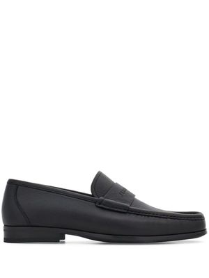 Ferragamo mocassins en daim à logo embossé - Noir