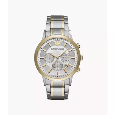 Emporio Armani Heren AR11076 Zilver roestvrij staal Japans quartz dress horloge