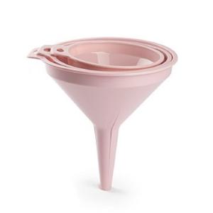 Plasticforte Trechters - 3-delige set - roze - 12-14-16 cm - keukentrechter