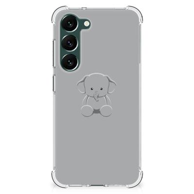 Samsung Galaxy S23 Plus Stevig | Bumper Hoesje | Grijs Baby Olifant