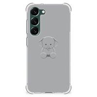 Samsung Galaxy S23 Plus Stevig | Bumper Hoesje | Grijs Baby Olifant