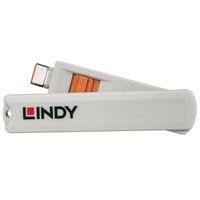 Lindy 40428 poortblokker Poortblokkeersleutel USB Type-C Grijs, Oranje 4 stuk(s) - thumbnail