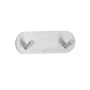 Dubbele Haak Smedbo Xtra Design Mini Geborsteld RVS