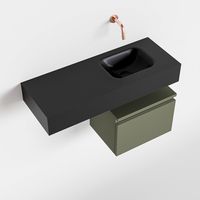 Toiletmeubel Mondiaz Andor | 80 cm | Meubelkleur Army | Lex vrijhangend wastafel Urban Rechts | Zonder kraangat