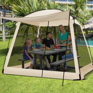 Kampeertent voor 8-10 Personen Koepeltent met Vestibule en Muggennet met Ritsdeur Draagbare Tent met Draagtas voor Kamperen en Wandelen