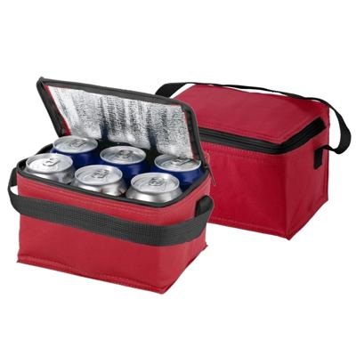 Kleine koeltas voor sixpack blikjes - 2x - 3,5 liter - rood - 20 x 15 x 12 cm - Lunchtrommel