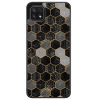 Samsung Galaxy A22 5G hoesje - Hexagons zwart