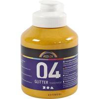 Creativ Company Acrylverf met glitters, warm geel, 500 ml/ 1 fles