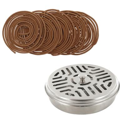 Citronella set - metalen houder - 10x navulspiralen - citronella spiralen - muggen werend