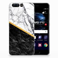 Huawei P10 | TPU | Siliconen hoesje | Marmer Wit Zwart - Origineel Cadeau Man