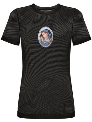 Dolce & Gabbana t-shirt Madonna 1998 en résille - Noir