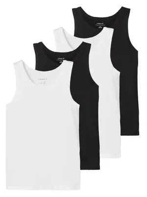 Name it 4-Pack kinder/ jongens hemden - Katoenen onderhemden kind - Brede bandjes