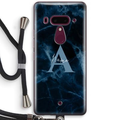 Midnight Marble: HTC U12+ Transparant Hoesje met koord