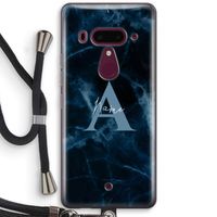 Midnight Marble: HTC U12+ Transparant Hoesje met koord
